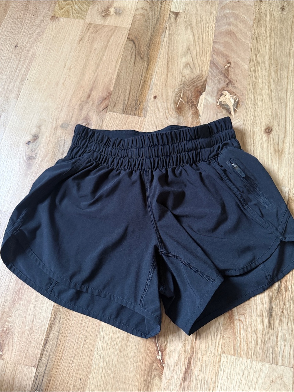 lululemon athletica Black Run/Training Shorts with Zipper Pocket